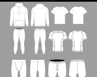MMA Shorts Rash Guard and Other MMA Apparels Editable Vector Mockups
