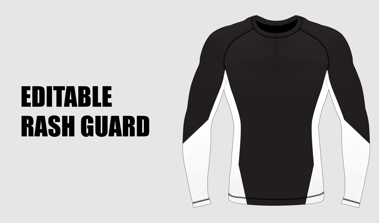 Motorcycle Rash Guard Pattern Editable Vector Rash Guard Mockup | Custom Rash Guard Template ...