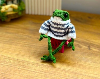 KNITTING Cute Froggie with Sweater