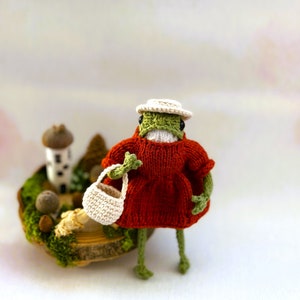 Crochet Frogs Mrs Frog KNITTING Cute Frog with Sweater,Custom Frog ,Finished Toy , Christmas gift , gift for kids