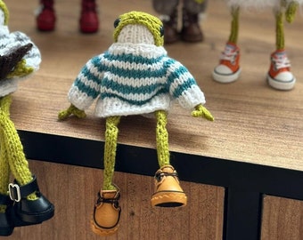 Handvirkad groda: Amigurumi i ekologisk bomull med tröja