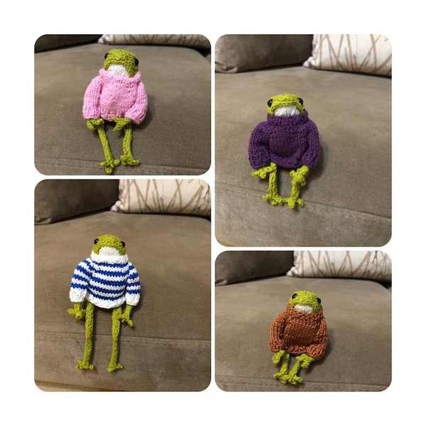 Cute Froggie , Custom Crochet frog, Froggie's Sweater, Sweater to fit frog, toys for kids, finished toy