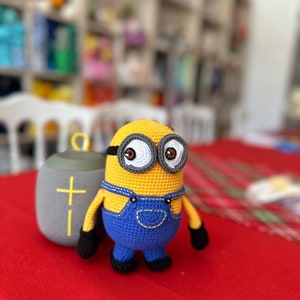 Crochet Minion Amigurumi Doll: Handmade Organic Cotton Toy