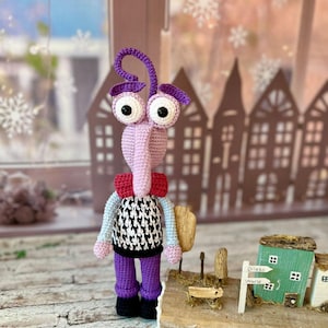Amigurumi Fear Doll ,Crochet Plush Gifts , finished doll gift for her , Inside Out Emotions