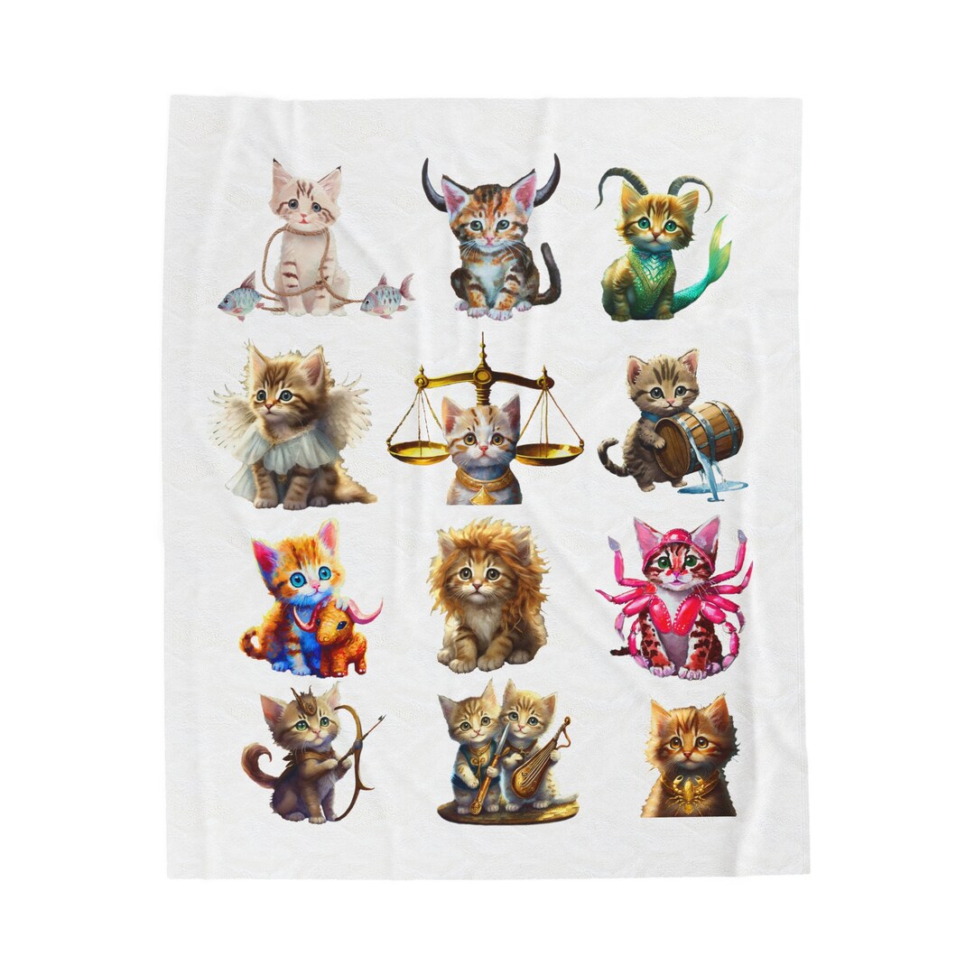 ZODIAC KITTEN BLANKETS Etsy