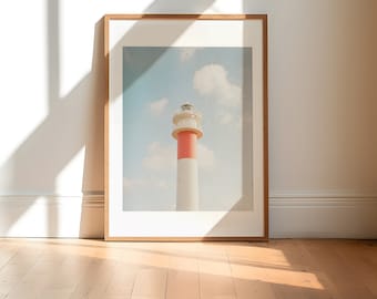 Landschaft Fotografie Druck / Home Dekor Wandkunst Kunstdruck Wanddekoration / Wohnzimmer / minimal wall art Druck / Spanien Leuchtturm Pink