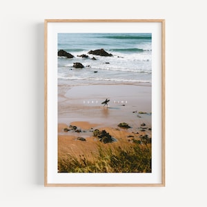 Mural Surf Time landscape photography print Portugal / beach decor art print/ ocean beach print / minimal fine art wall decor image 1