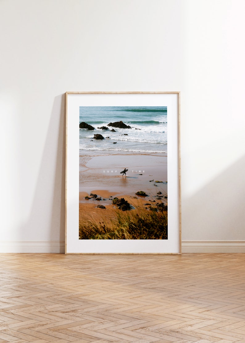 Mural Surf Time landscape photography print Portugal / beach decor art print/ ocean beach print / minimal fine art wall decor image 3