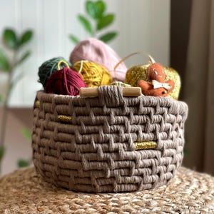 Macrame basket | Coiled basket | Storage basket | Coil Rope Basket