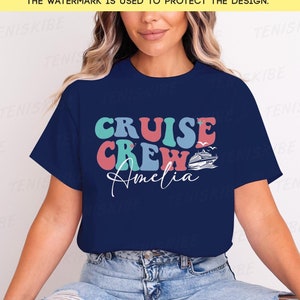 Equipaggio di crociera con nome, magliette da crociera, maglietta da squadra di crociera, magliette da crociera per famiglie, maglietta da vacanza, maglietta da crociera abbinata, magliette da viaggio per famiglie