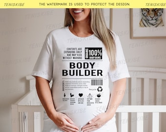 Bodybuilder Pregnancy Announcement Shirt, baby announcement shirt, Fitness maternity shirt,  Weightlifting Baby Announcement, Gym Maternity