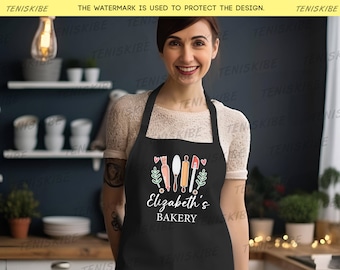 Personalized Bakery Apron, Kitchen Apron, Custom Apron, Custom Cooking Apron, Aprons For Women, Custom Aprons, Apron for Men, Monogram Apron