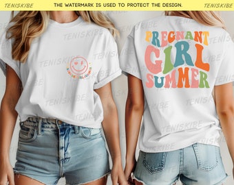 Pregnant Girl Summer shirt, Pregnancy Announcement shirt, Baby Reveal Shirt, Expecting Mama, i&#39;m pregnant shirt, Pregnancy Reveal Shirt
