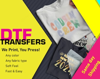 DTF Transfers Ready To Press, Custom DTF Print, Dtf Transfers, dtf transfers ready for press, Custom dtf transfer, Custom Heat Transfer