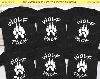 Wolf Pack Shirt, Family Matching Shirts, Wolf Pack T-shirt, Wolf Lover Shirt, Wolf Graphic Tee, Family Matching Outfits, Women Wolf Pack Tee