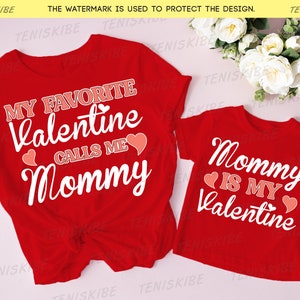 Mommy and Me Valentine Shirts, My Valentine Calls Me Mama is My Valentine, Matching Valentines Day Shirts , Mom Daughter Matching Tops