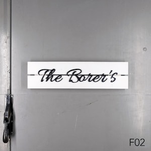 Placa personalizada con nombre, cartel de puerta familiar, cartel en pallet, regalo de boda, regalo de inauguración de casa — PS02
