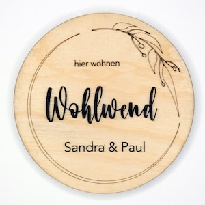 Placa familiar, cartel de puerta, placa personalizada, placa de madera hecha a medida, regalo de inauguración, boda FS01