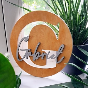 Personalised name plate, door plate, wall decoration, name made of wood, children&#39;s room, baby room gift birth, birthday, baby shower