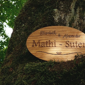 Family Plaque, Door Sign, Personalized Name Plate, Custom Wooden Sign, Gift for Housewarming, Move-in, Wedding FS34