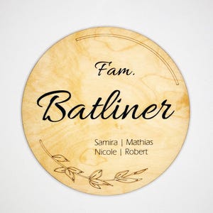 Placa familiar, cartel de puerta, placa personalizada, placa de madera hecha a medida, regalo de inauguración, boda FS01