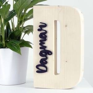 Letra en madera maxi personalizada con nombre monograma, regalo de bautizo, boda, nacimiento, inauguración de casa, mudanza, cumpleaños BB01