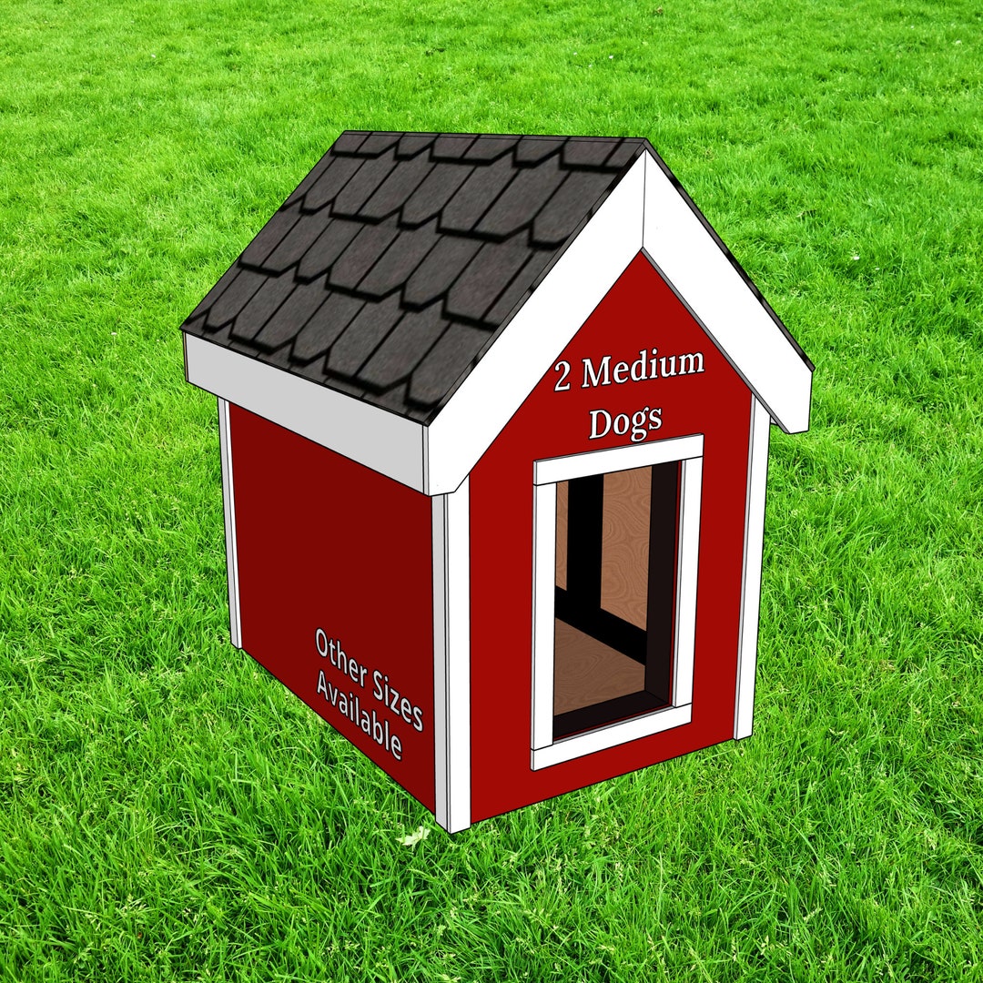 Simple Insulated Dog House Plan for Multiple Dogs Insulation Etsy