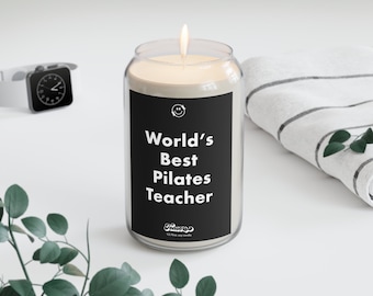 World’s Best Pilates Teacher Candle | Pilates Teacher Gift  | Natural Soy, Scented