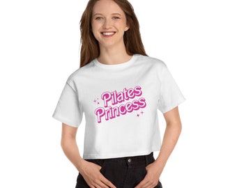 Camiseta Pilates Princess / Crop Pilates en blanco