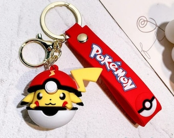 Cute Pikachu Pokeball Keychain - Pokemon