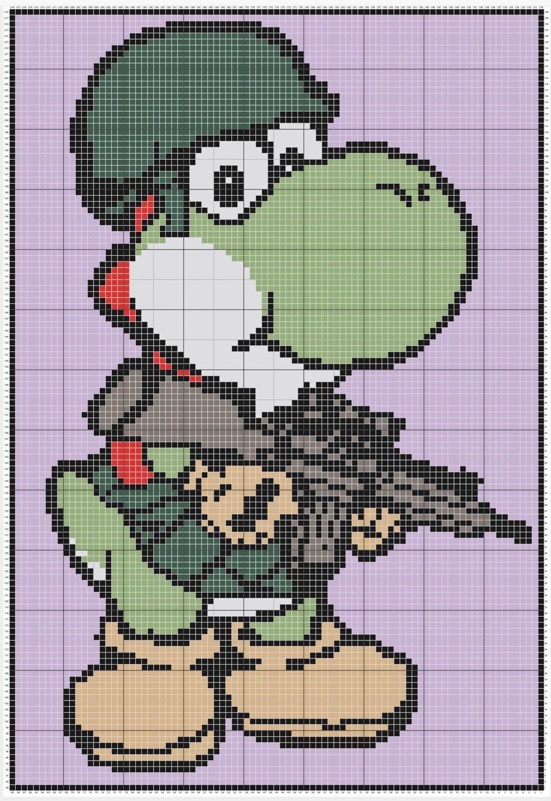 Yoshi Pattern Drawing Tactical Yoshi Nintendo Blanket C2c Pattern Only Instructions - Etsy