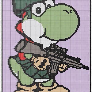 Mönster för taktiska Yoshi Nintendo-filtar, endast instruktioner för c2c