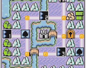 Patrón C2C de la manta de Mario de Water Land Nintendo (solo instrucciones)