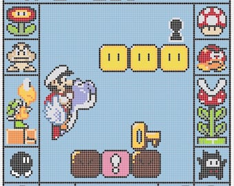 Patrón de manta de Mario Nintendo c2c (solo instrucciones)