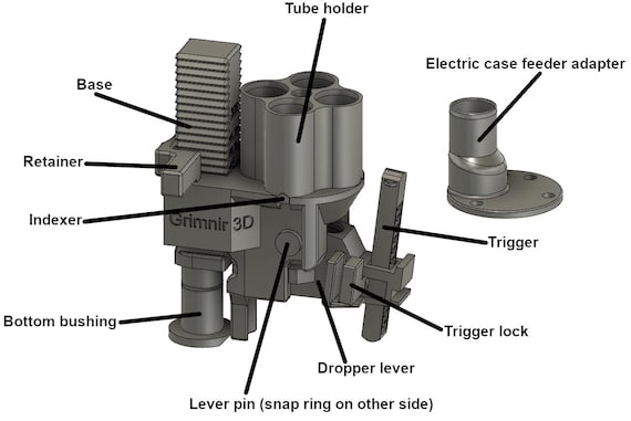 3d Printable Universal Case Dropper for Lee Pro 4000 (auto Breech