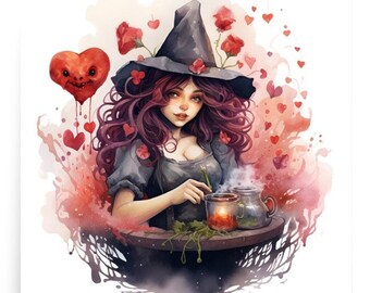 Love Witch Art Print Valloween Poster