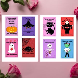 Pastel Goth Gruselig Süßes Valentinstag & Valloween Karten-Bundle | 8 Einzigartige Designs | Druckbare Gothic Liebe Digitaler Download