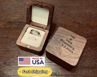 Custom Ring Box,Engraved Wooden Engagement Wedding Ring Box,Costum Ring Box,Romantic Heart Shaped Ring Holder,Love Gift,Anniversary Gift