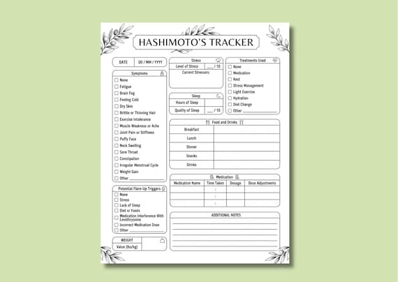 Hashimoto's Thyroid Tracker | Symptom Log (PDF Download)