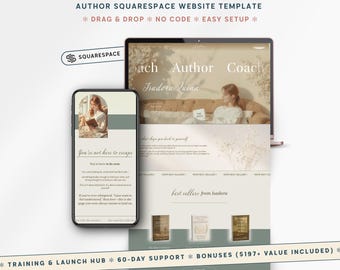 Squarespace Template For Author, Squarespace Template For A Book, Squarespace Website Template Author, Squarespace Templates Personal Brand