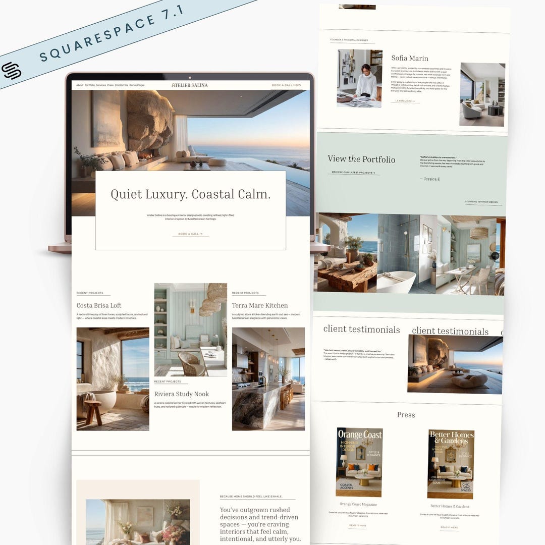 Website Template Squarespace Interior Designers, Squarespace Template ...