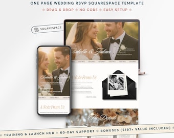 Wedding Rsvp Website Template Squarespace, Wedding Website Rsvp Tracking, Rsvp Website Template, Online Wedding Invitation, Digital Invite