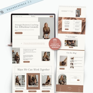 Squarespace Template Coach Neutral, Squarespace Template Personal Brand, Squarespace Templates For Freelancers, Link in Bio Landing Page