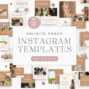 Holistic Coach Instagram Posts Engagement Canva Templates for Healers Holistic Life Coach Services Healing Business Health and Wellness