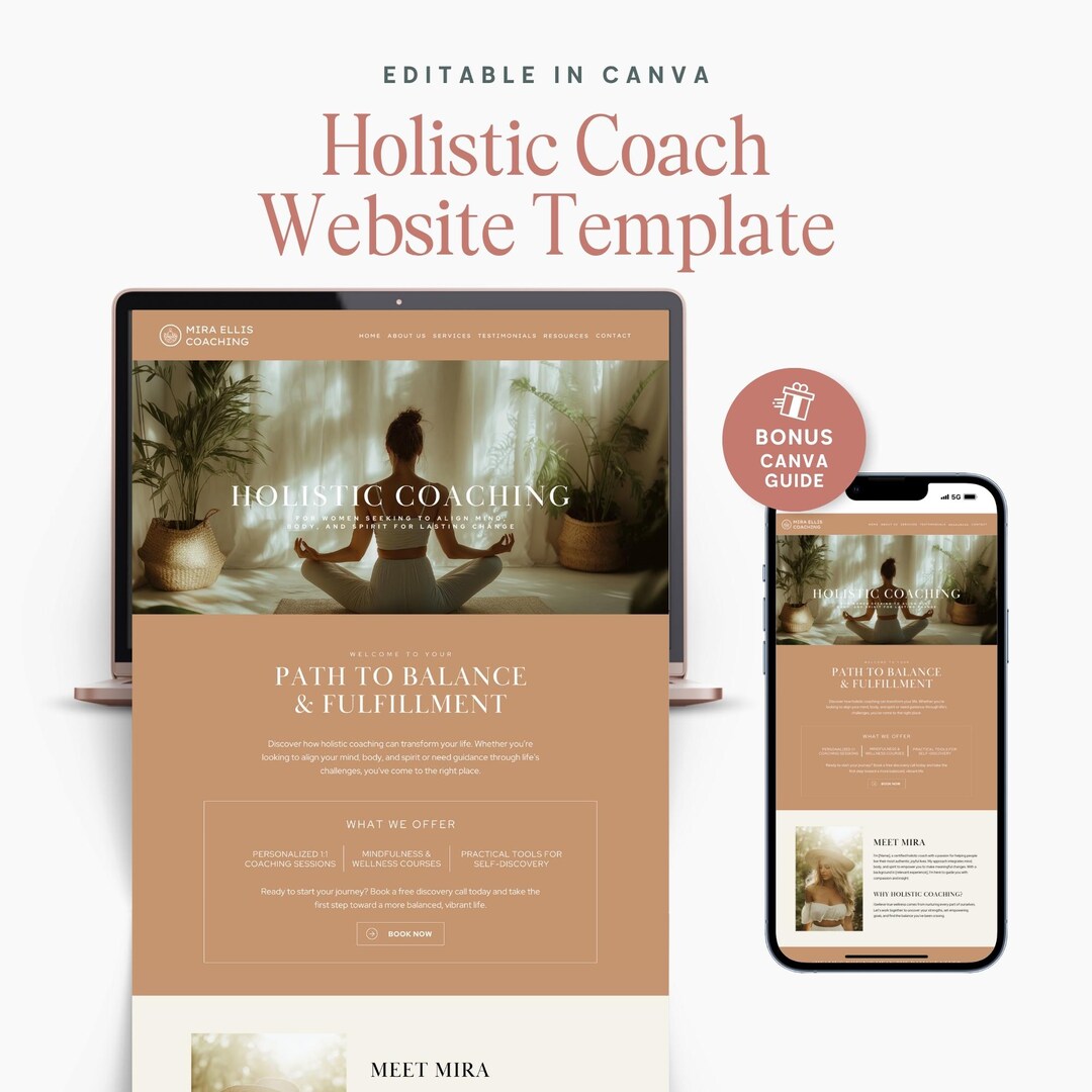 Holistic Coach Website Template Canva Design for Healers Holistic Life ...