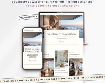 Website-Vorlage Squarespace Interior Designers, Squarespace-Vorlage für Inneneinrichtung, Interior Design Portfolio-Vorlage, Press Page