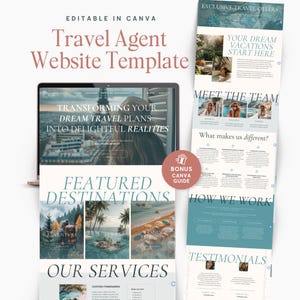 Travel Agent Canva Website Template for 2025, Travel Agent Landing Page, Advisor Tour Operator, Light And Airy Website, DIY Done For You