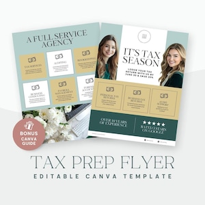 Tax Prep Flyer, Tax Season Flyer, Accountant Flyer, Tax Preparation, Tax Consultation, Tax Flyer Template, Service List, Marketing Flyer