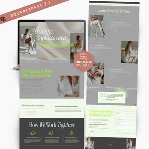 Site Web d'une page Squarespace, Coach de modèles Squarespace 7.1, Modèle Squarespace de marque personnelle, Lien dans la bio, Conception de la page de destination