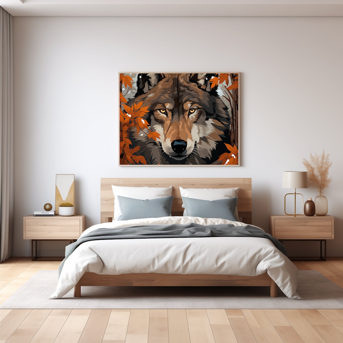 Wolf Art Print, Wolf Printable File, Animal Portrait, Wildlife Poster ...
